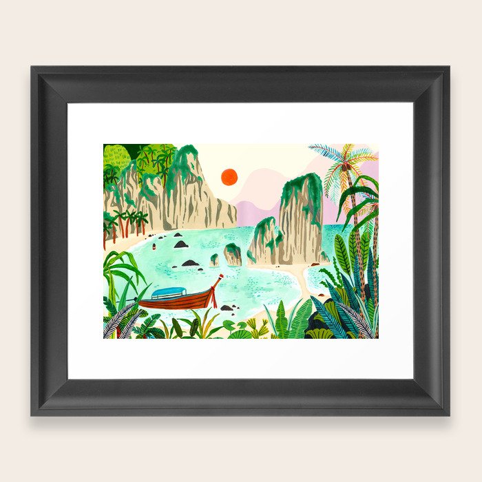 Thailand Travel Framed Art Print by Ambers Textiles Society6