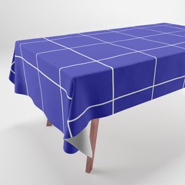 Graph Paper (White & Navy Blue Pattern) Tablecloth