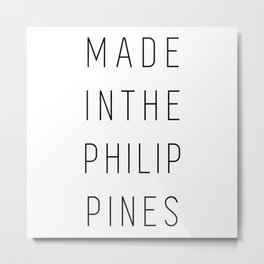 Made in the Philippines Minimalist Line Art Metal Print