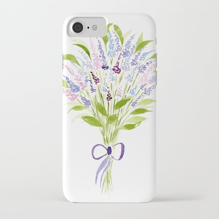 Lavender Bouquet Watercolor iPhone Case