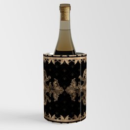 Fleur-de-lis - Black and Gold #1 Wine Chiller