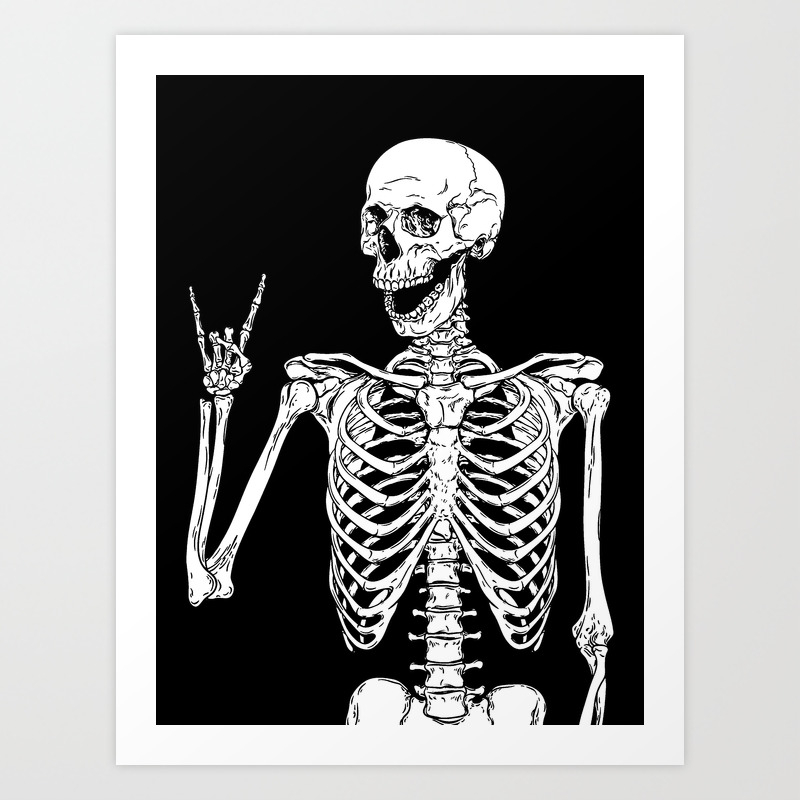 Rock And Roll Skeleton Art Print By Denzhu Society6