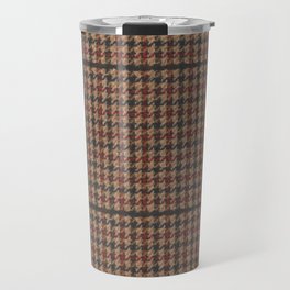 Vintage Brown Houndstooth Tweed  Travel Mug