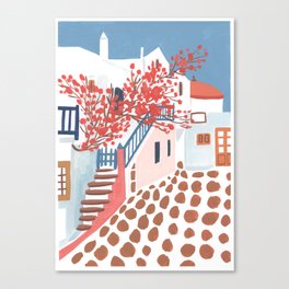 Cobbled Streets of Mykonos Canvas Print