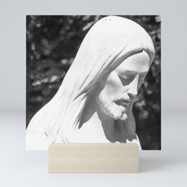 Jesus In The Garden (Sq B&W) Mini Art Print