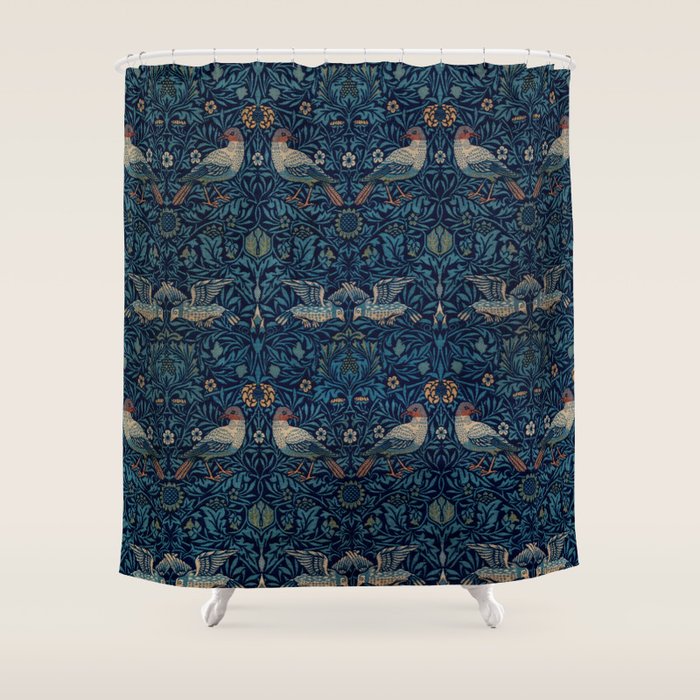 William Morris "Bird" Shower Curtain by Alexandra_Arts Society6
