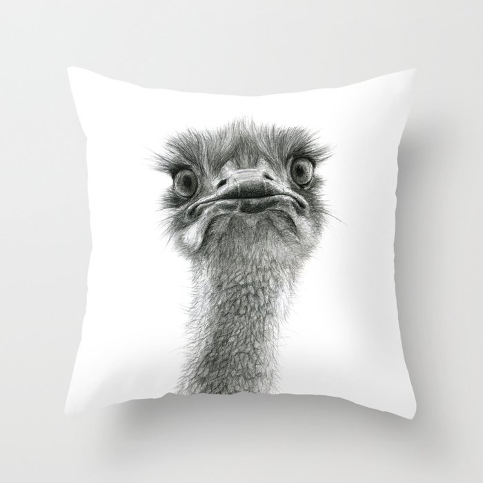 Cute Ostrich SK053 Throw Pillow