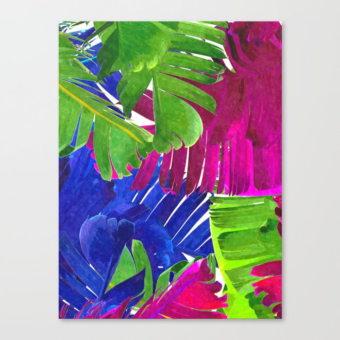 Colorful tropical leaves Canvas Print