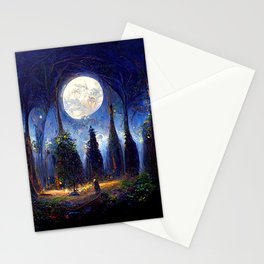 During a full moon night Stationery Card