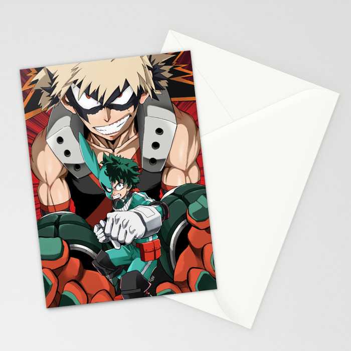 My Hero Academia Deku Vs Bakugou Art Print Stationery Cards By