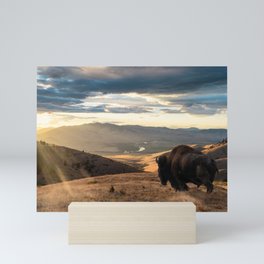Sunset Buffalo Mini Art Print