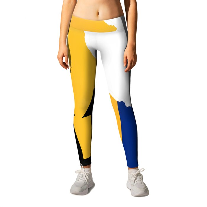 Barbados Islands In Silhouette With Flag Leggings