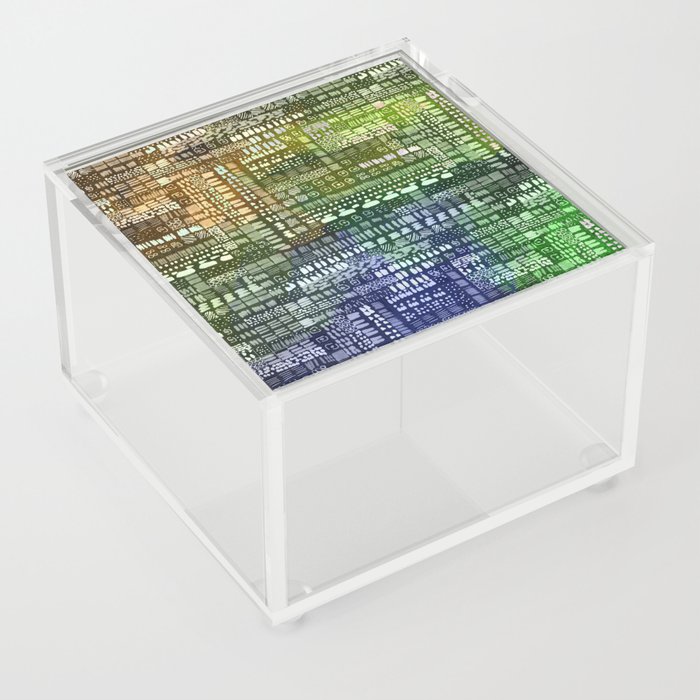cloudy colorful green ink marks hand-drawn collection Acrylic Box
