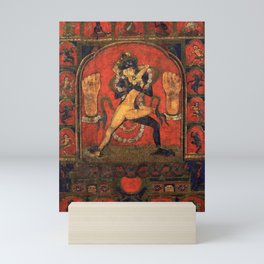 Tibetan Himalayan Bon Deity Thangka Mini Art Print
