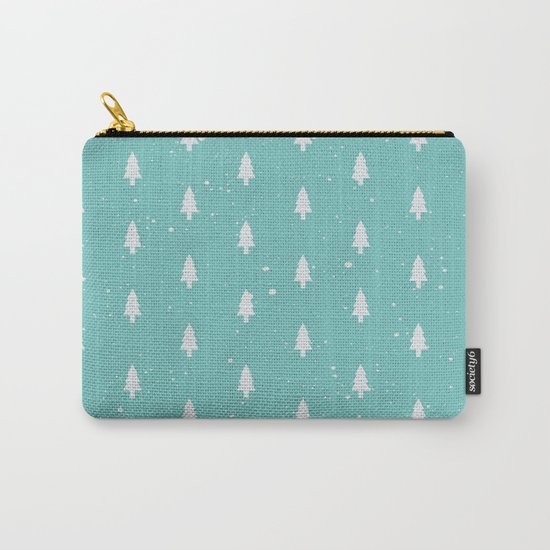 Christmas Trees Pattern Mint Carry-All Pouch