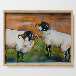 The Rams of Lastingham Serving Tray | Moors, Painting, Sheep, Statement, Animal, Love, Unique, Farm, Woolly, Friendship 