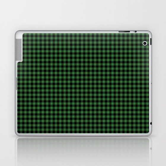 Mini Black and Dark Green Cowboy Buffalo Check Laptop & iPad Skin