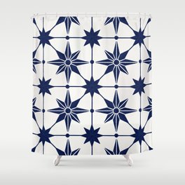Starburst Mosaic – Navy Shower Curtain