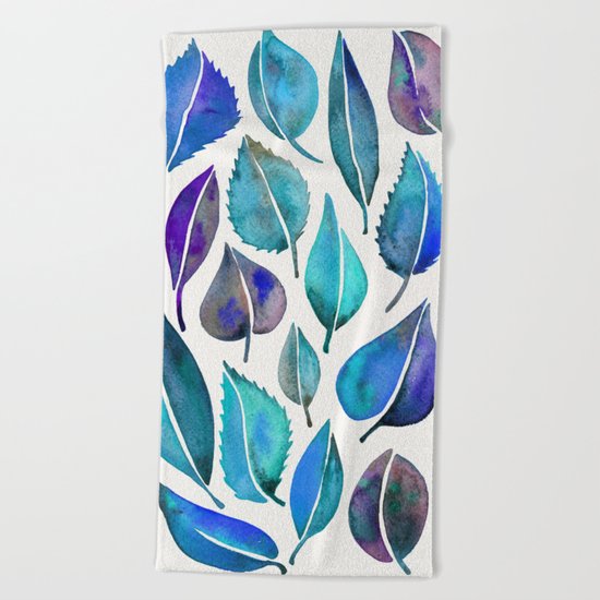 Cascading Leaves – Blue Palette Beach Towel