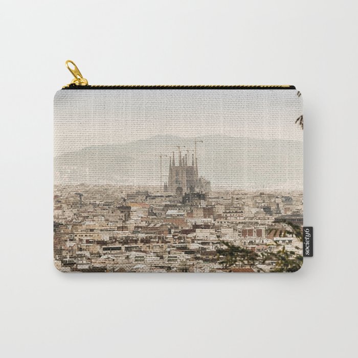 Spain Photography - Overview Over Barcelona Under The Gray Sky Carry-All Pouch