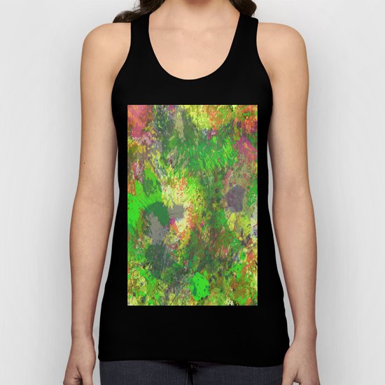 Jungle Of Colour - Multi Coloured Abstract Painting Unisex Tank Top