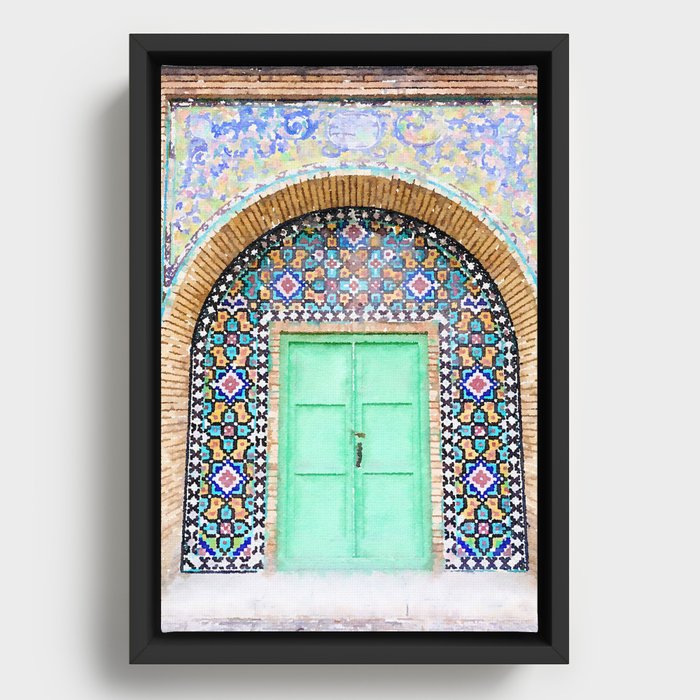 Golestan Palace Tehran Framed Canvas