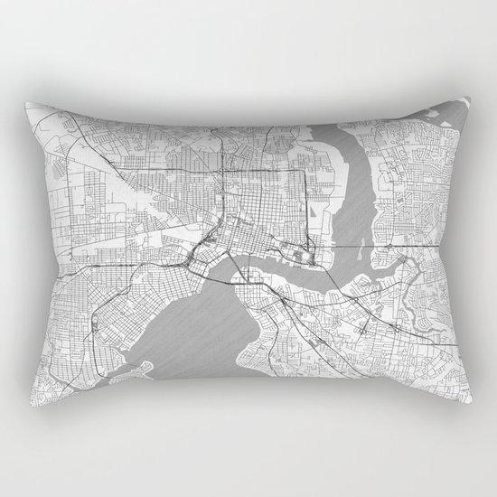 Jacksonville Map Line Rectangular Pillow