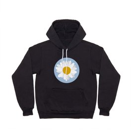 Little White Daisies and Sky Blue Background Hoody