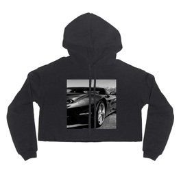 Super Car // Front Wheel Base Low Rims Dark Charcol Gray Black and White Hoody