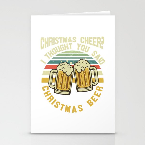 Funny Christmas Beer Saying Stationery Cards