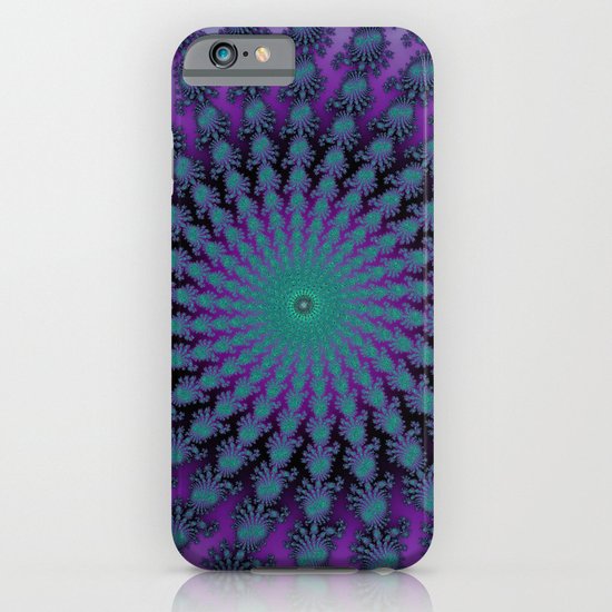 Cool Hued Purple Blue Braided Rug Fractal iPhone & iPod Case