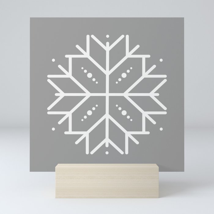 Snowflake - Silver Mini Art Print
