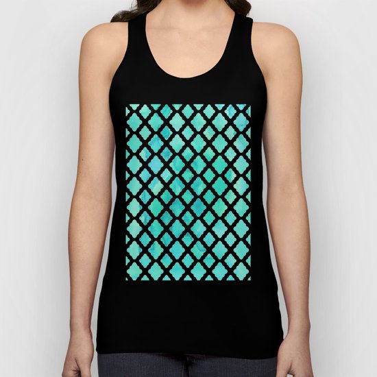 Watercolor Mint Diamonds Unisex Tank Top