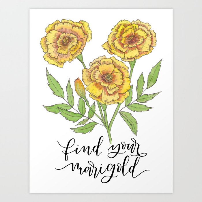 Find Your Marigold Art Print by Leah Kate Creates Society6
