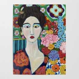 Woman with hairpin Poster