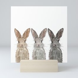 Triple Bunnies Mini Art Print