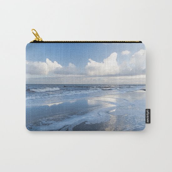 Cold day at the beach - Ocean blue on #Society6 Carry-All Pouch
