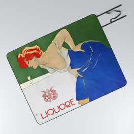 Vintage Italian poster - Dudovich - Liquore Strega Picnic Blanket
