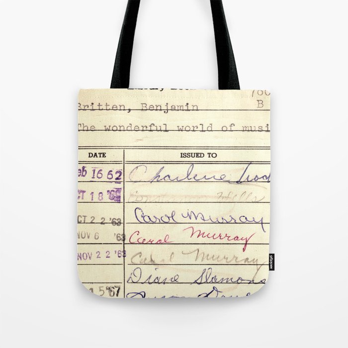 Library Card 780 The Wonderful World of Music Tote Bag