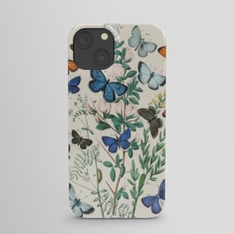 Vintage Scientific Illustration Butterfly Botanical Floral Lithograph Encyclopaedia Diagrams  iPhone Case