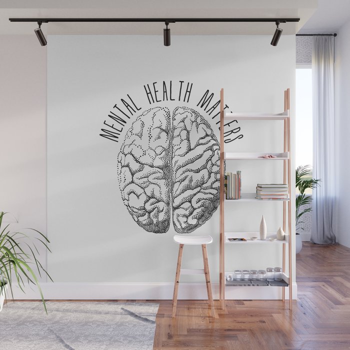 Mental health matters, human brain Wall Mural