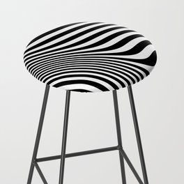 Retro Shapes And Lines Black And White Optical Art Bar Stool