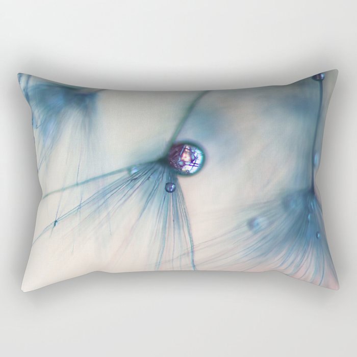 Pink Blue Dandelion Flower photography by Ingrid Beddoes Rectangular Pillow