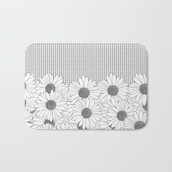 Daisy Grid Bath Mat