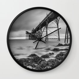 Clevedon Pier Wall Clock | Clevedon, Coast, Photo, Pier, Beach, Digital, Somerset, Nature, Seascape, Tideline 
