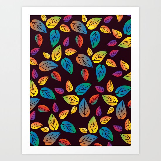 colors of leaves 1 Art Print