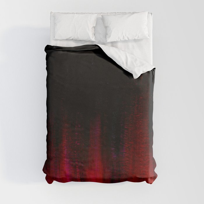 Red and Black Abstract Duvet Cover