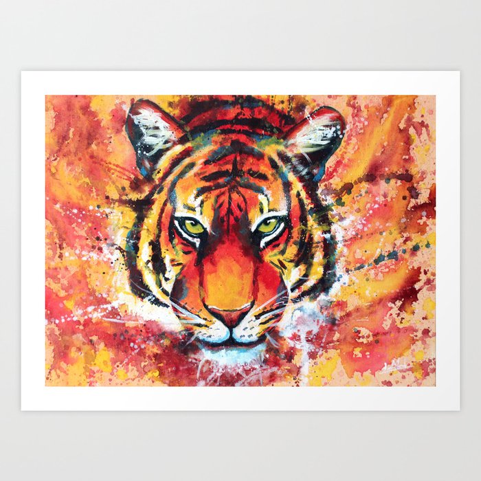Wild Power - tiger portrait Art Print