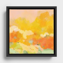 abstract spring sun Framed Canvas