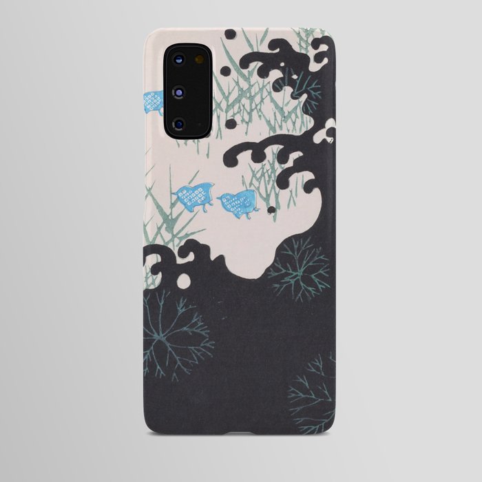 Flying Birds over Wave Abstract Yin-Yang Vintage Japanese Print Android Case